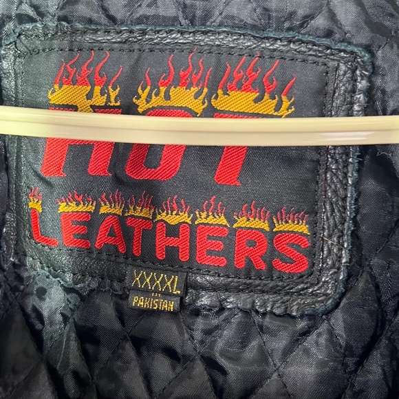 🏍️ |•HOT LEATHERS•| Genuine Leather Black Zip Out Insulate Jacket Size XXXXL - Picture 8 of 15